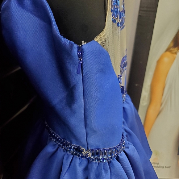 RACHEL ALLAN BLUE HOMECOMING DRESS - Picture 8 of 9